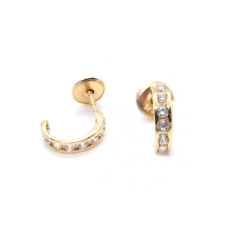 Caravanas en Oro 9 Kilates Con Zirconias Caravanas en Oro 9 Kilates Con Zirconias