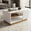 Mesa Ratona De Centro Living Blanco/Roble Con Estante Lumax Mesa Ratona De Centro Living Blanco/Roble Con Estante Lumax