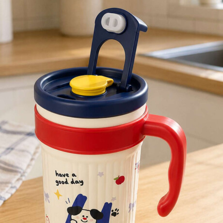 Vaso térmico de acero con sorbito y tapita 750ml Rojo