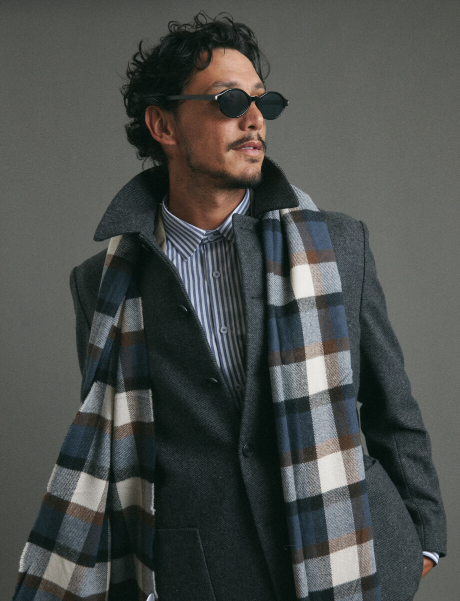 BUFANDA HARRINGTON LABEL - Azul 