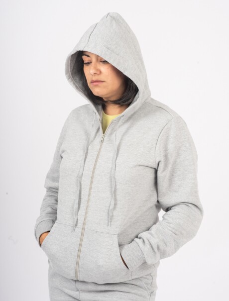 CAMPERA UNISSEX BÁSICA ADULTO GRIS CLARO