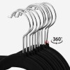 Set 10 Perchas de terciopelo antideslizante negro