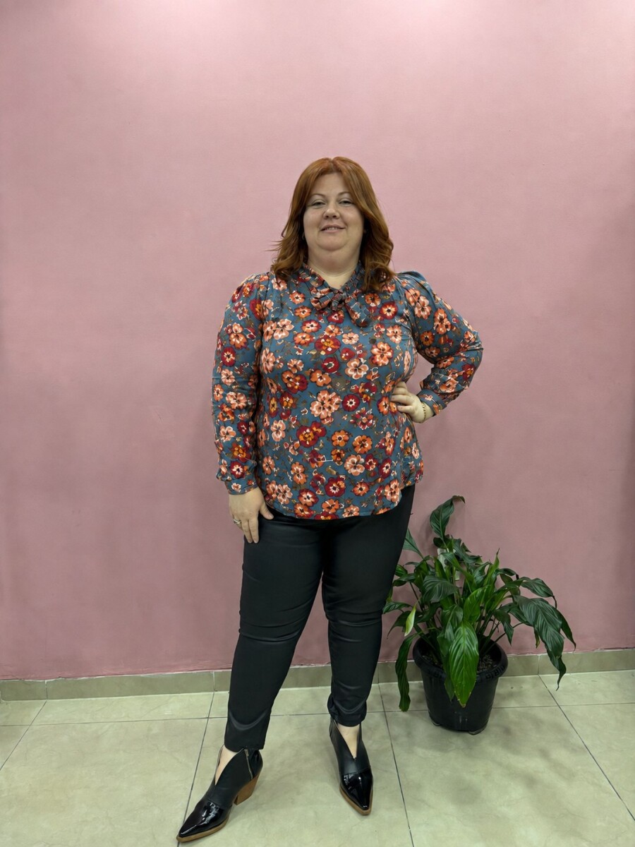 Blusa Anto - Petroleo flores 
