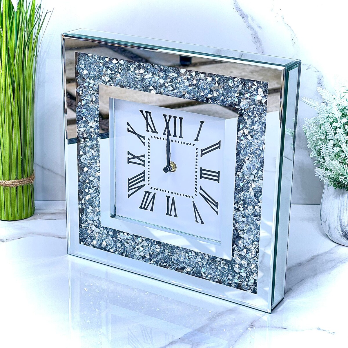 Reloj De Pared Espejado Largo 30cm x Alto 30cm x Ancho 5cm 