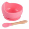 Bowl De Silicona Con Cuchara Rosa