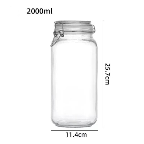 Frasco de Vidrio Hermético Multiuso con Tapa y Cierre Metálico 2000ML Frasco de Vidrio Hermético Multiuso con Tapa y Cierre Metálico 2000ML
