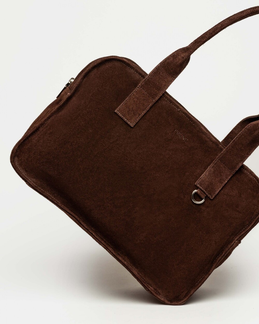 Bolso Capri en cuero gamuza Chocolate