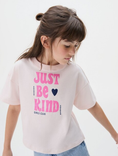 CAMISETA INFANTIL CON ESTAMPA ROSA