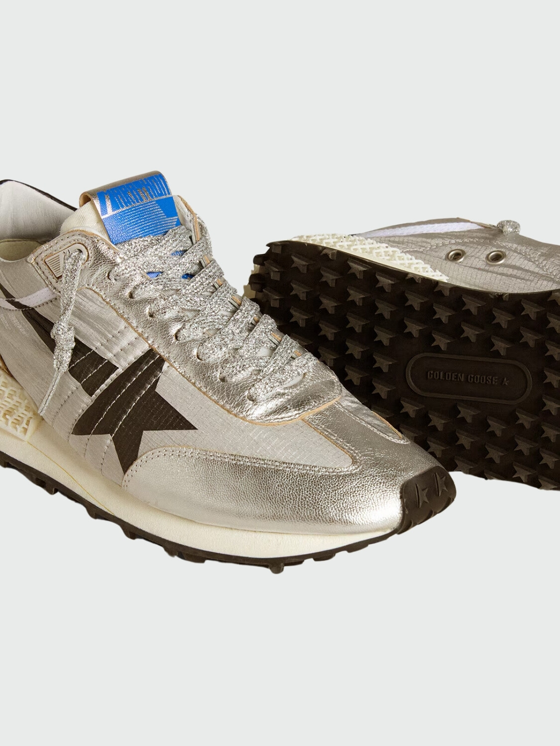 Golden Goose - Championes Golde Goose, Running Marathon Plateado
