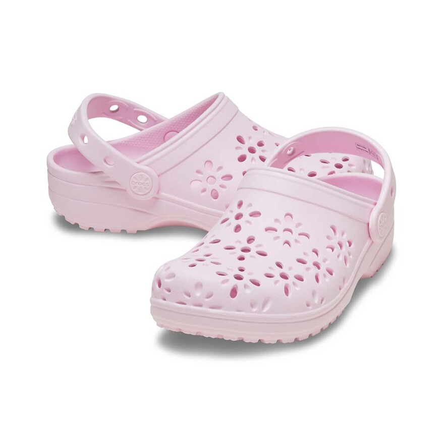 Crocs Classic Floral Cut Out Clog K - Niños Pink Milk