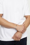 PULSERA DE CUERO AZUL CON MOSQUETÓN ENTRELAZADO BAÑADO EN ORO 18K Pulsera