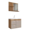 Mueble Baño Luna + Bacha + Espejo Premium 15mm NOGAL CINAMON Mueble Baño Luna + Bacha + Espejo Premium 15mm Nogal Cinamon