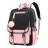 Pack x3 Mochila Kawaii Impermeable Usb Multuso Resistente Variante Color Rosa Negro