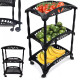 Estantería frutero carro 3 estantes NEGRO