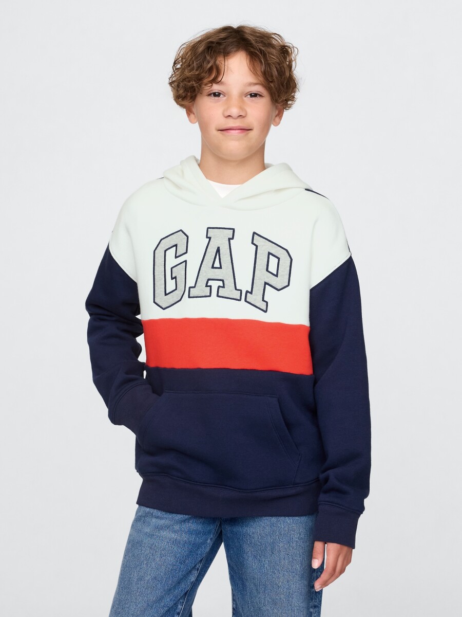 Buzo Canguro Logo Gap Americana Niño - New Off White 