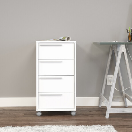 Cajonera Maia 488 4 Cajones Con Ruedas De Mdp Ub BLANCO