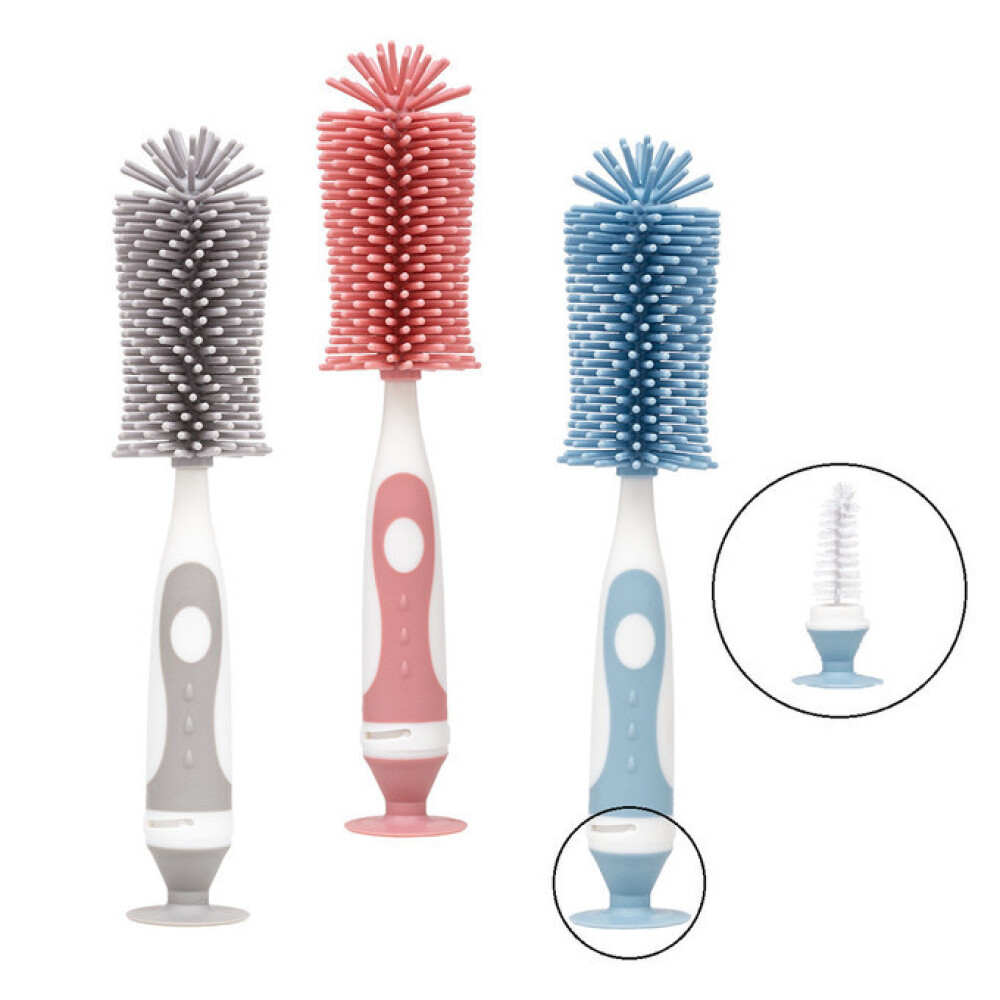 Cepillo limpia biberon BUBA silicona gris