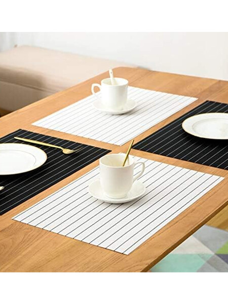 INDIVIDUAL RECTANGULAR A RAYAS BLANCO