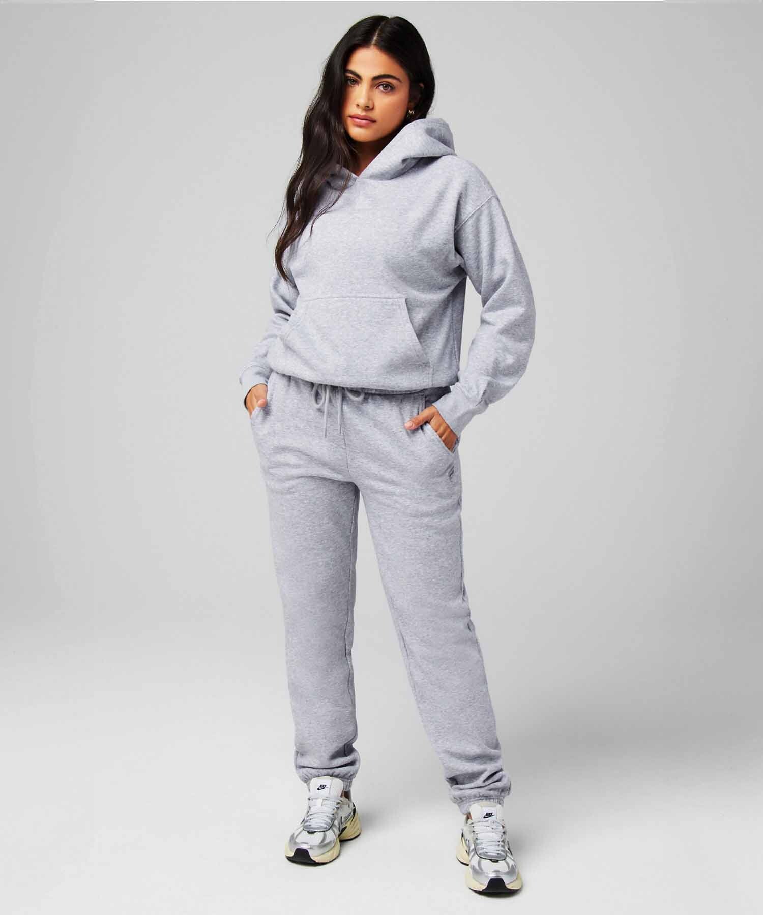 Polera Cozy Fleece Hoodie Mujer Classic Grey Heather