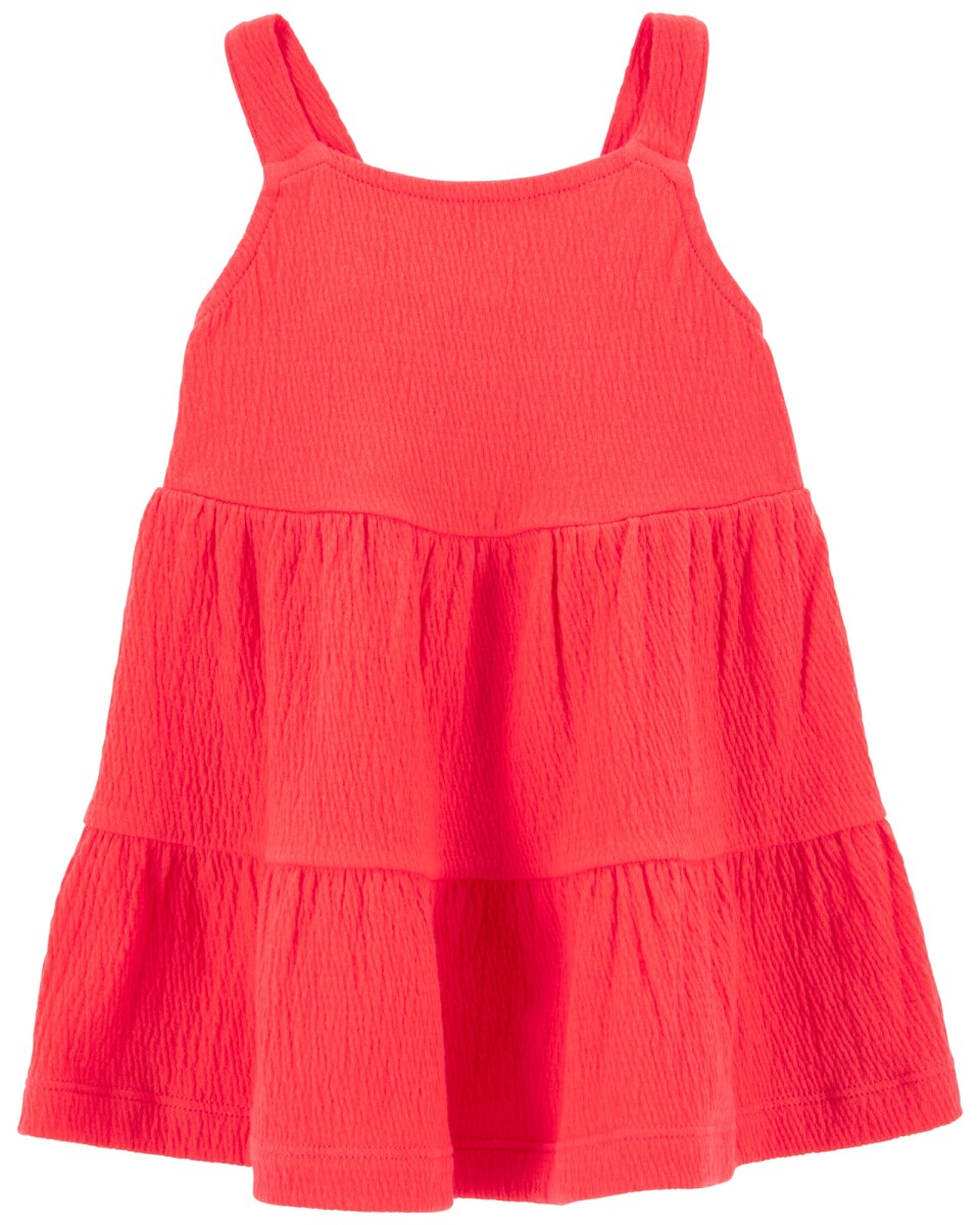 Vestido de jersey arrugado, rojo 
