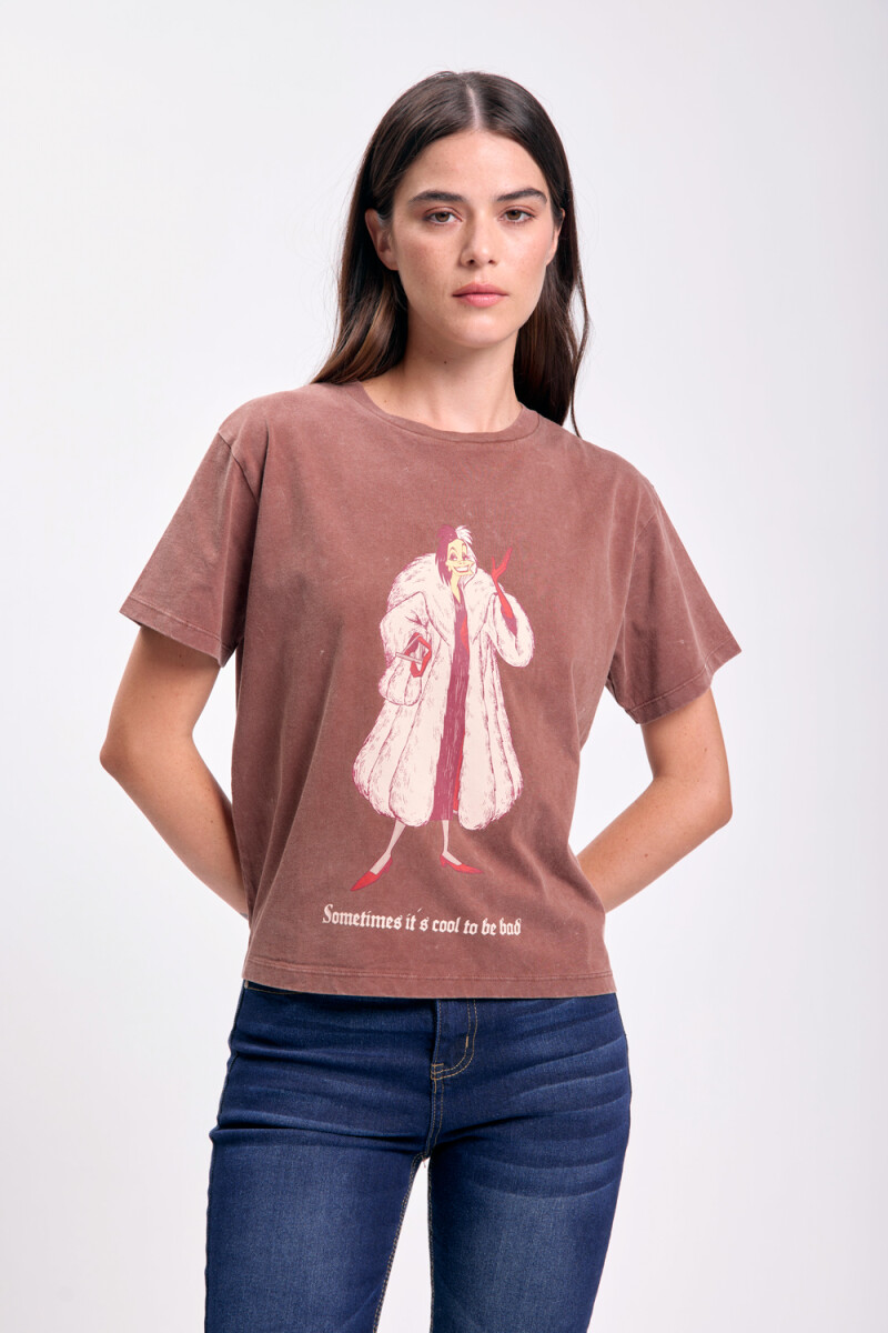 Remera estampa - Cruela Marron 