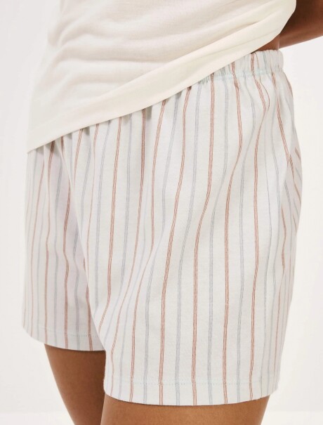 PIJAMA CON ESTAMPA DE ALGODÓN BEIGE