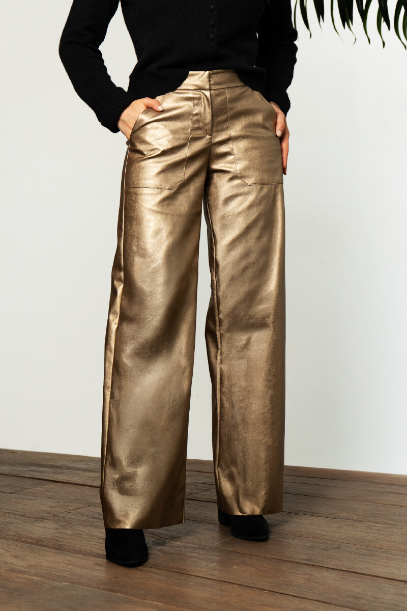 PANTALON P117C/25 CON PRETINA SIN PASACINTO SIL BOL PLAQUE - Dorado 