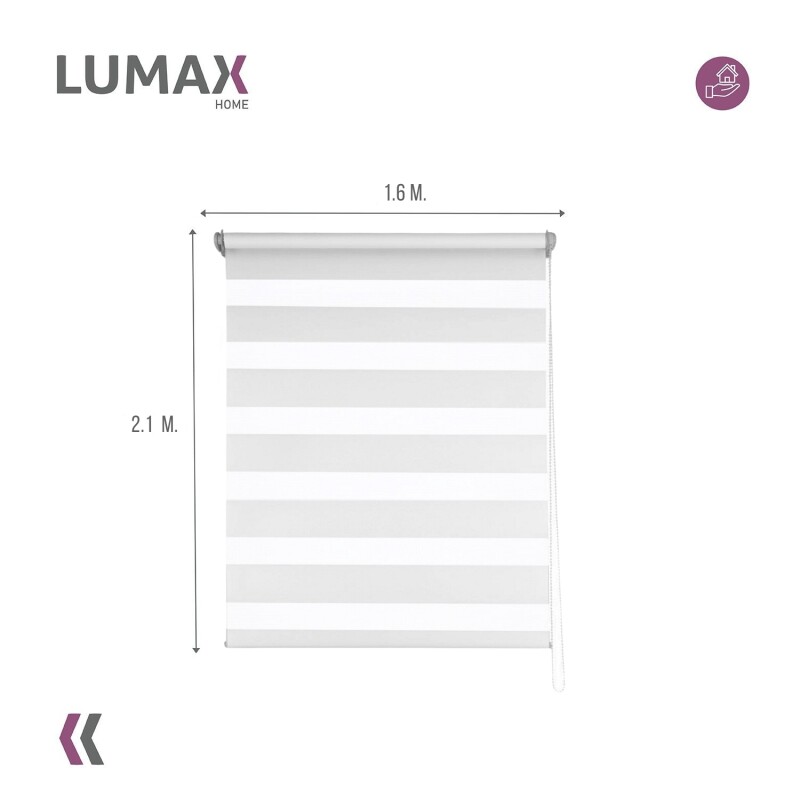 Cortina Roller Zebra Simple Lumax 1.6 X 2.1m Gran Calidad Blanco