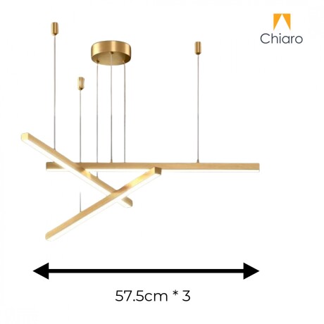 Colgante Led lineal 3 barras 30W Dimerizable DORADA