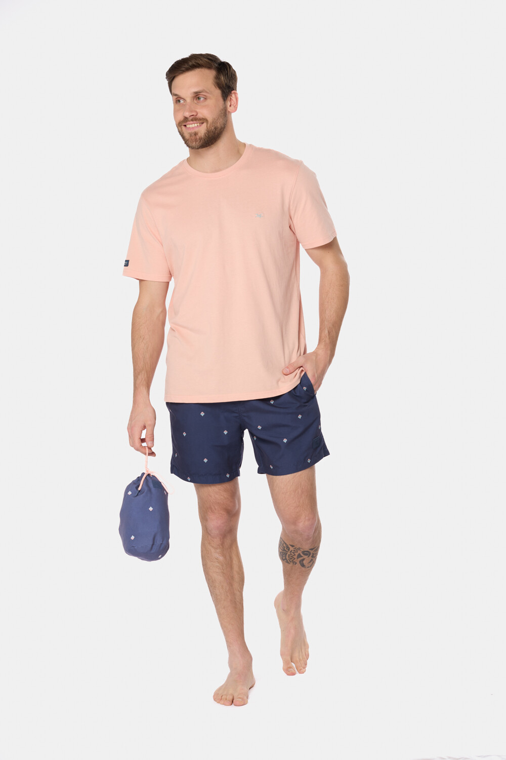 SHORT DE BAÑO ESTAMPADO Azul