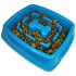 Plato Comedero Come Lento Perros Gatos Mascotas Plastico Color Variante Azul