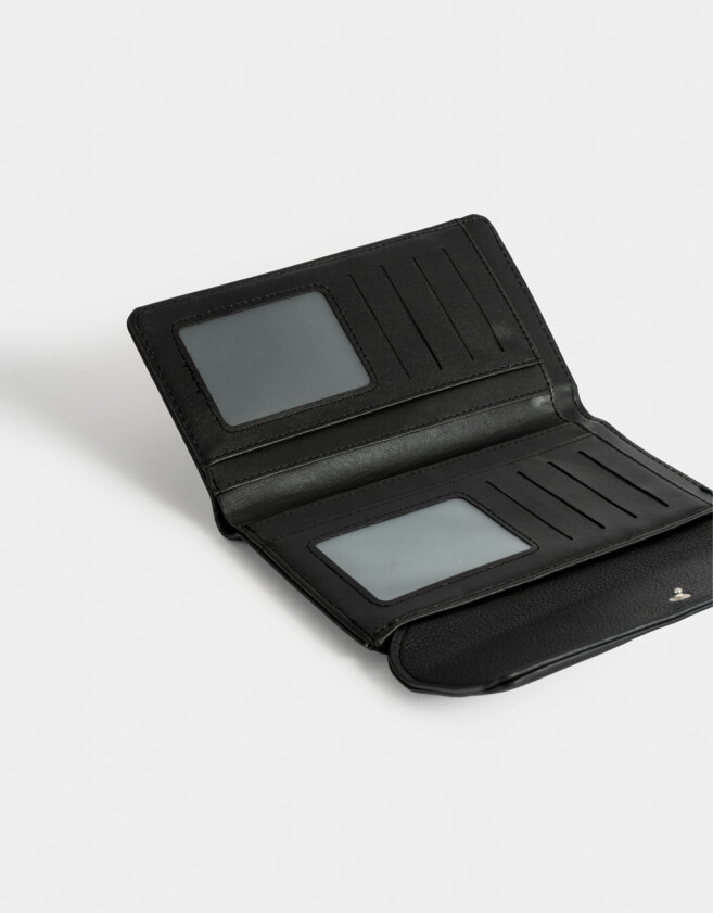 Ficheros Romántico Billetera Fichero Con Solapa - Negro