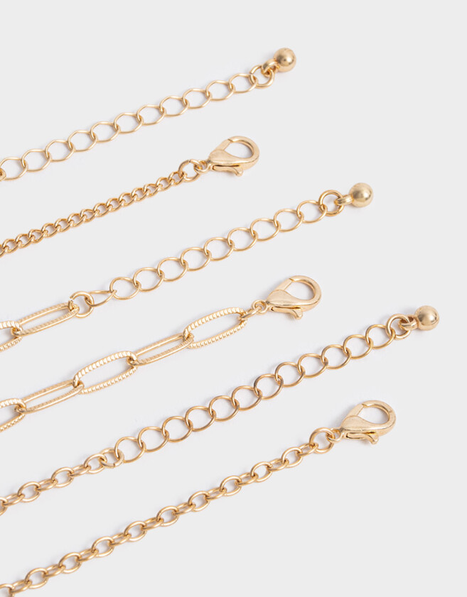 Pulseras Flexibles Sets Religioso Collar Corto Con Cruz - Dorado