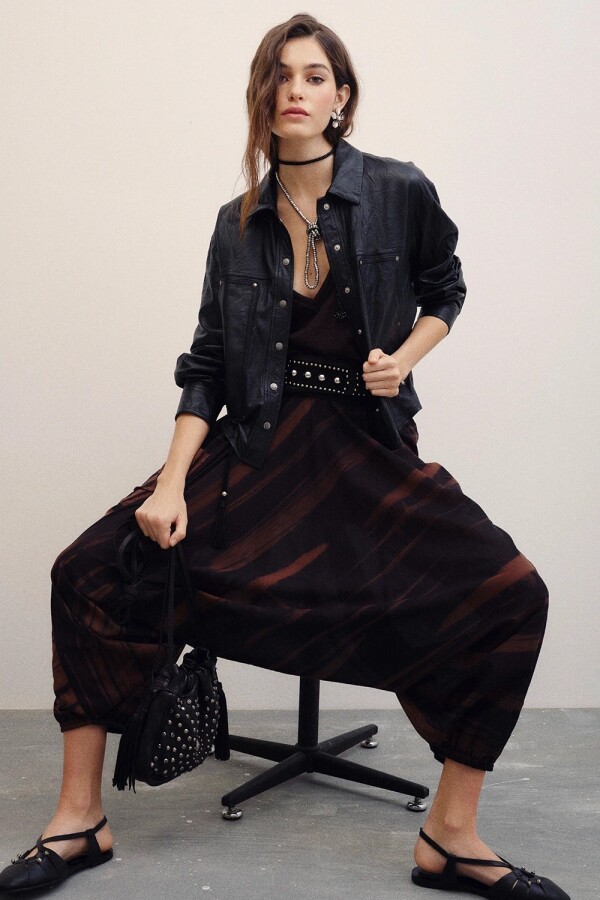 CAMISA EMILIA CUERO Negro