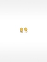 Pendientes Cortos Con Perlas De Agua Dulce - Plata De Ley 925 dorado