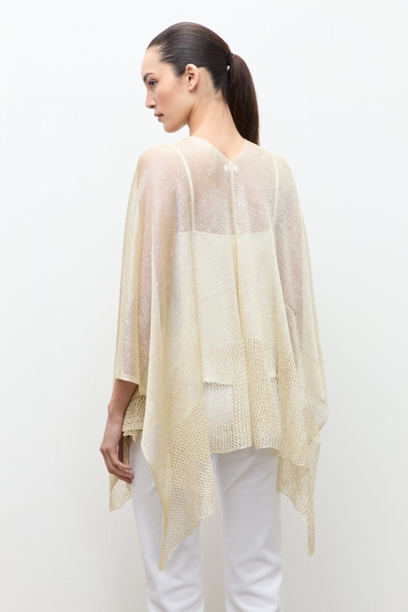Ruana tejida lurex crudo