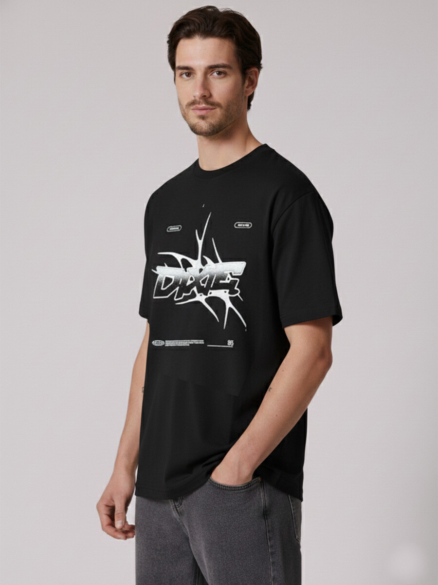 T-SHIRT MAGRON DIXIE - Negro 