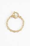 Pulsera acero aro dorado
