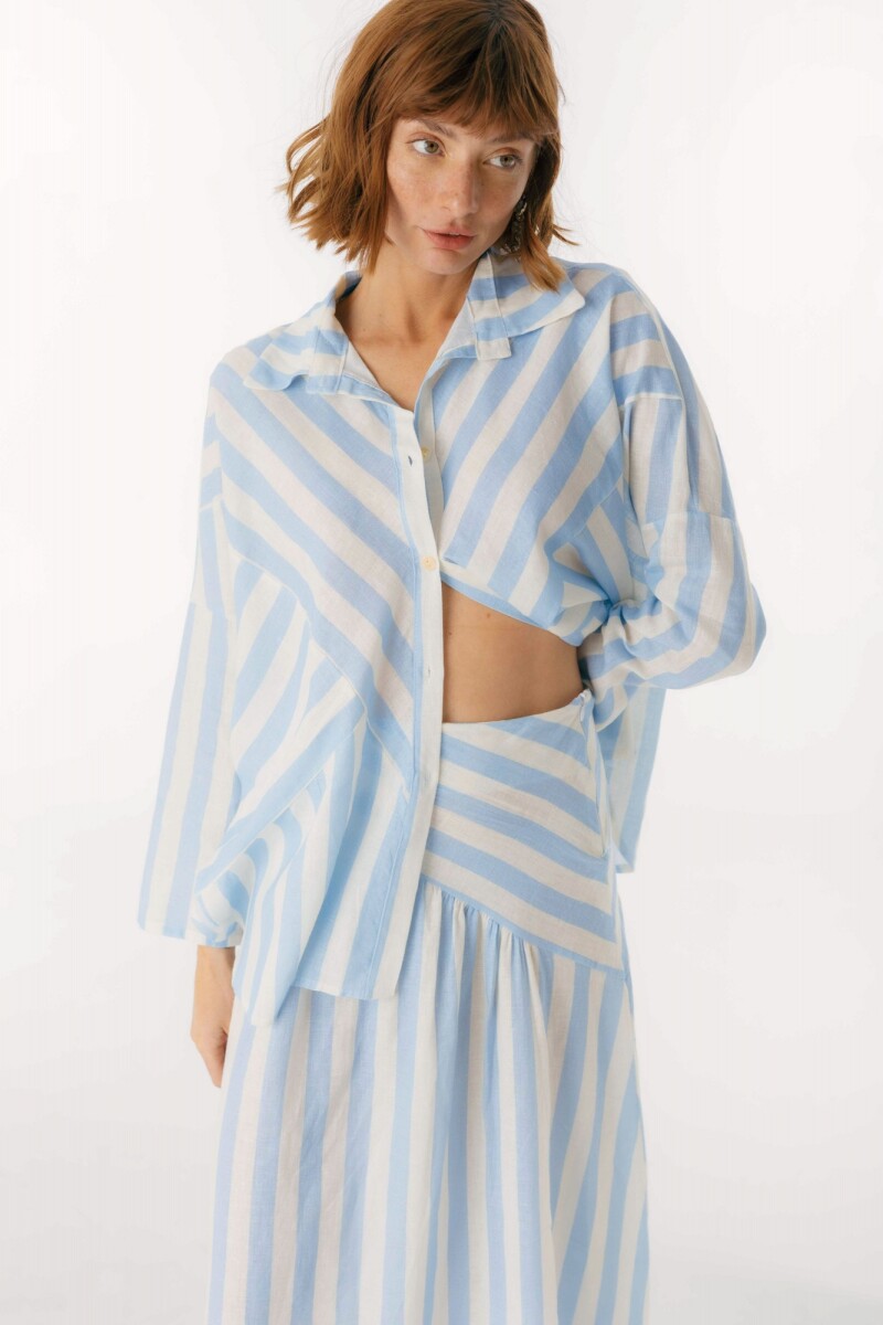 Camisa Zeia - Rayas Celeste 