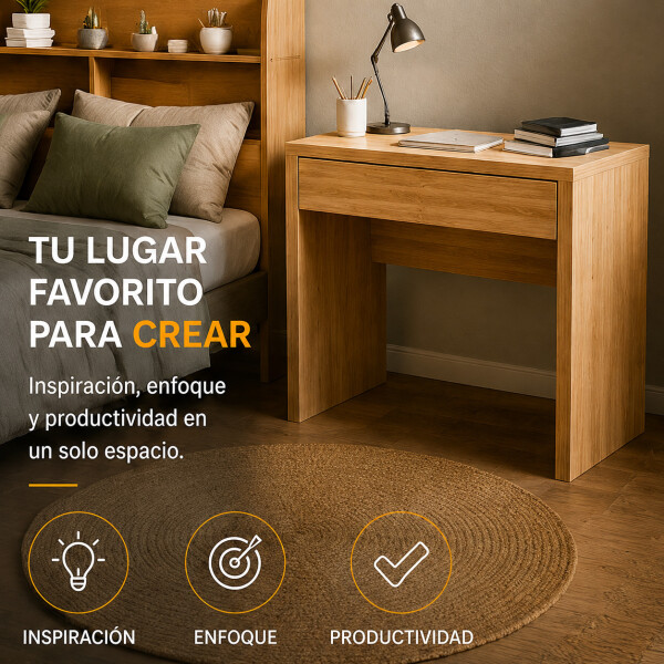 Escritorio ComboHome Diseño Premium 1 Cajón 90Cm Mdf Calidad Marrón 1