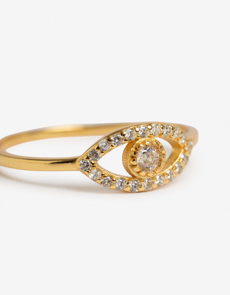 Anillos Chicos Strass Anillo Plata 925 - Dorado