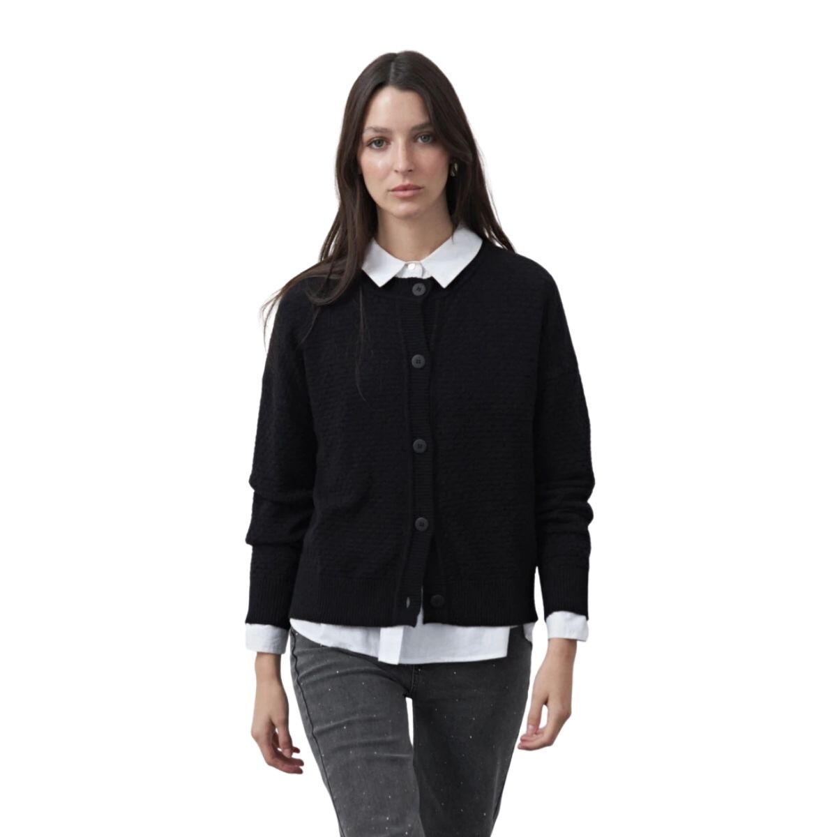 CARDIGAN TEODORA S-XL - NEGRO 