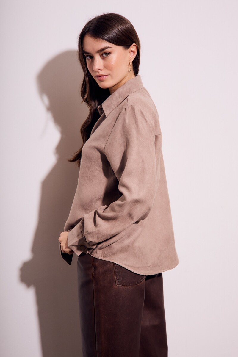 Camisa Gamuza Vegana Mocha