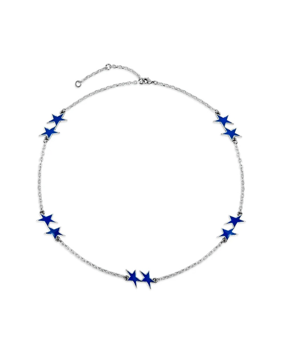 Blue Enameled Icon Necklace 
