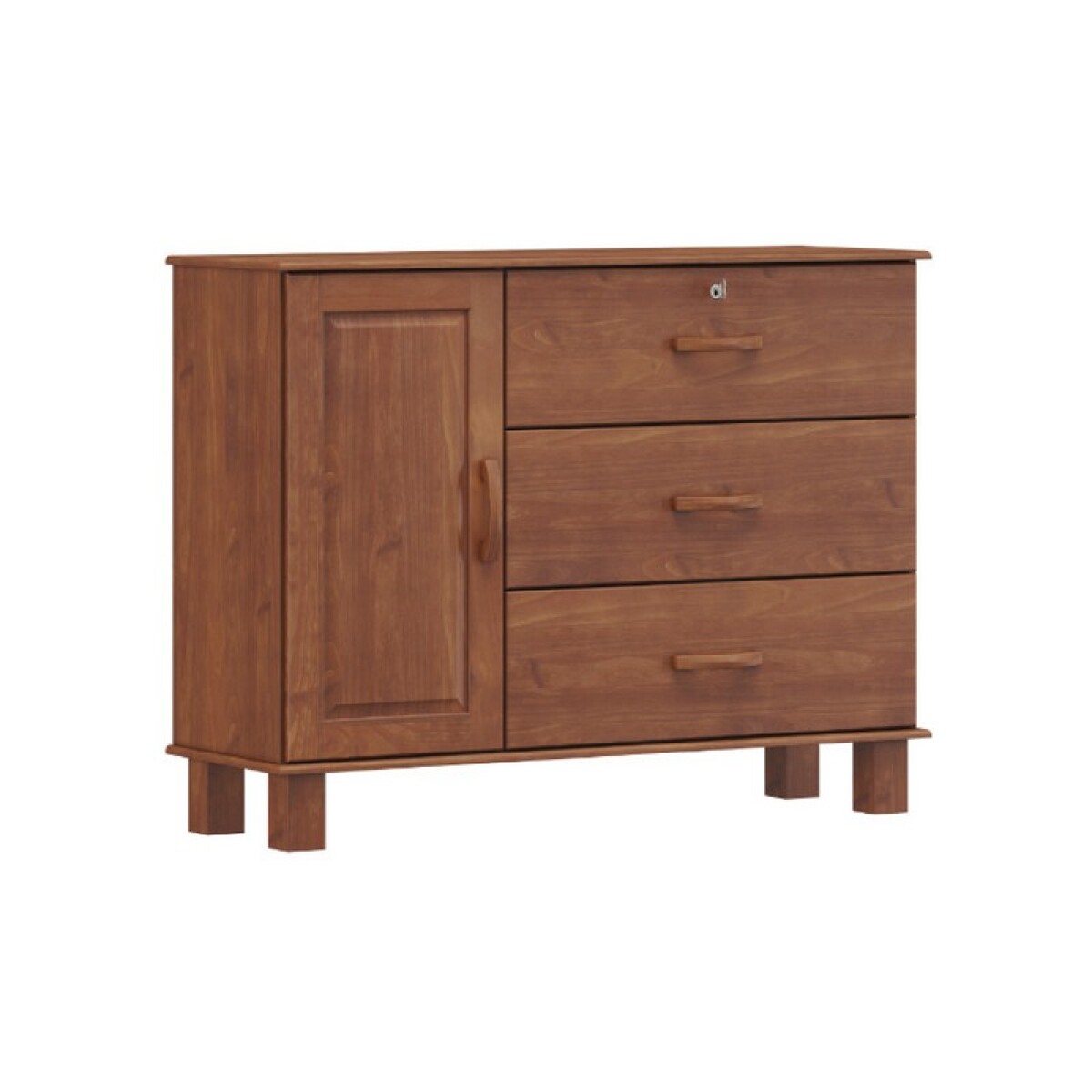 COMODA FINESTRA BRONZE 3 CAJONES 1 PUERTA IMBUIA 