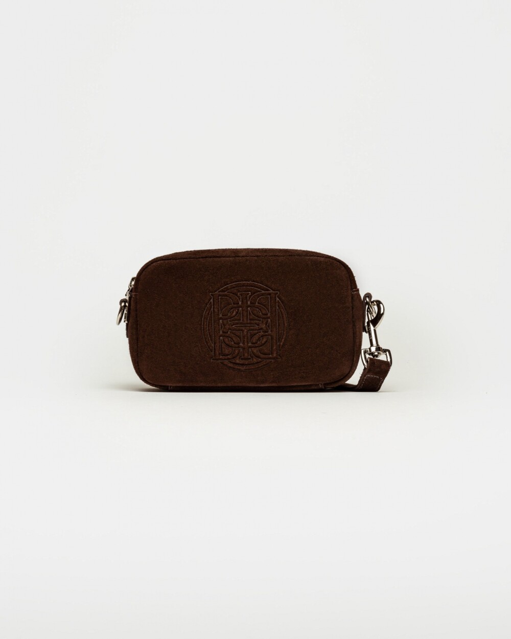 Bandolera New Eterial en Cuero Gamuza Chocolate