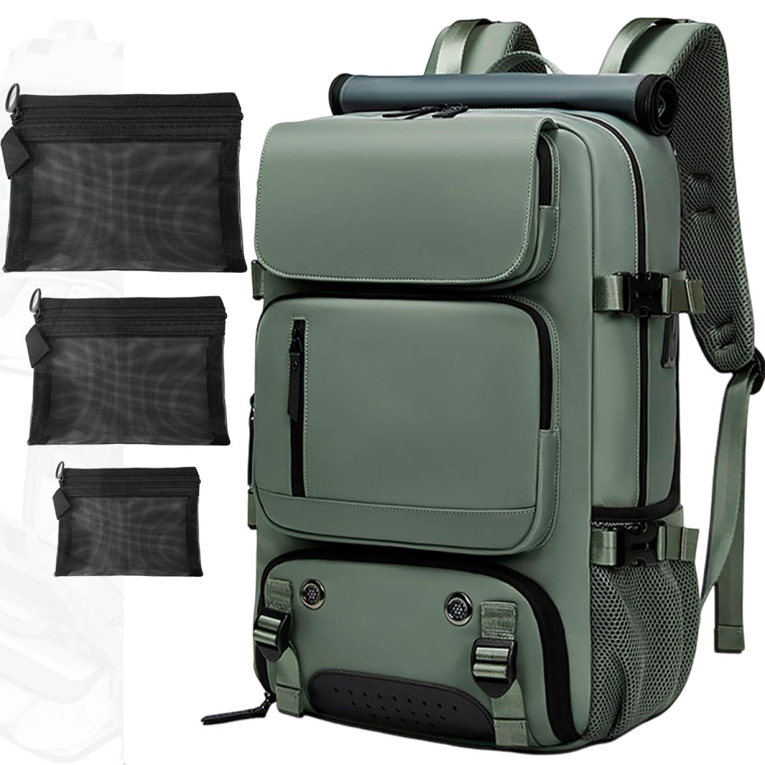 Mochila Bolso Viaje Carry On Impermeable N Laptop Verde — El