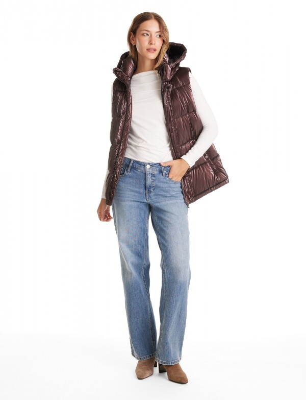 Chaleco Abrigo Puffer MARRON