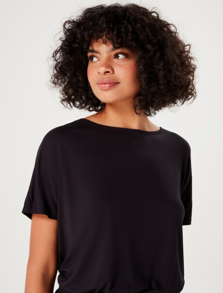 BLUSA BÁSICA DE VISCOSA NEGRO