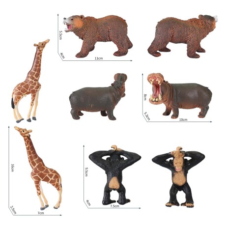 Set Colección de Animales de la Selva 4 Figuras en Plástico Set Colección De Animales De La Selva 4 Figuras En Plástico